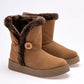 Bota Casual Rojo Cereza Mujer 7018 Camel Tubo 17 Cm