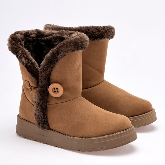 Bota Casual Rojo Cereza Mujer 7018 Camel Tubo 17 Cm