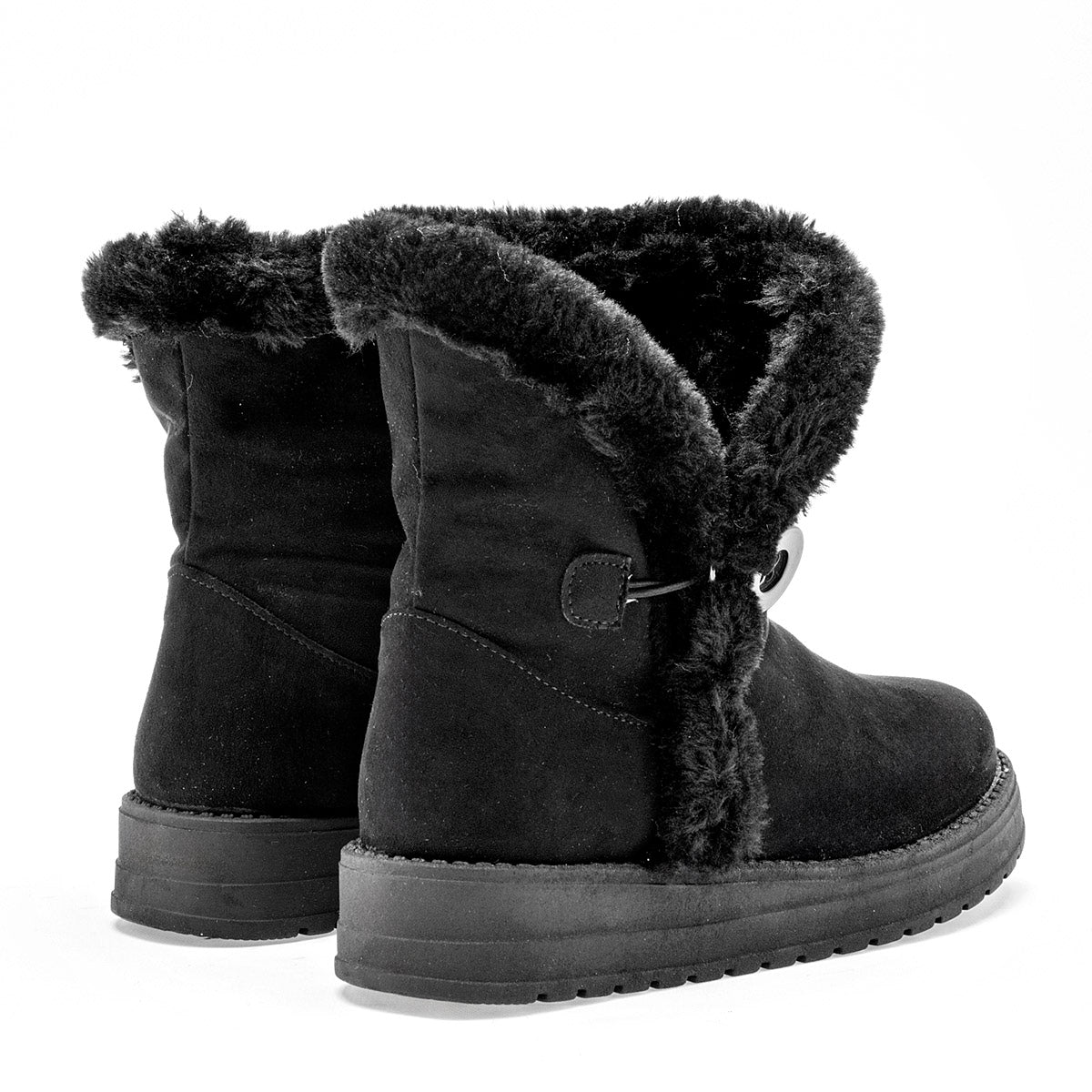 Bota Casual Rojo Cereza Mujer 7018 Negro Tubo 17 Cm