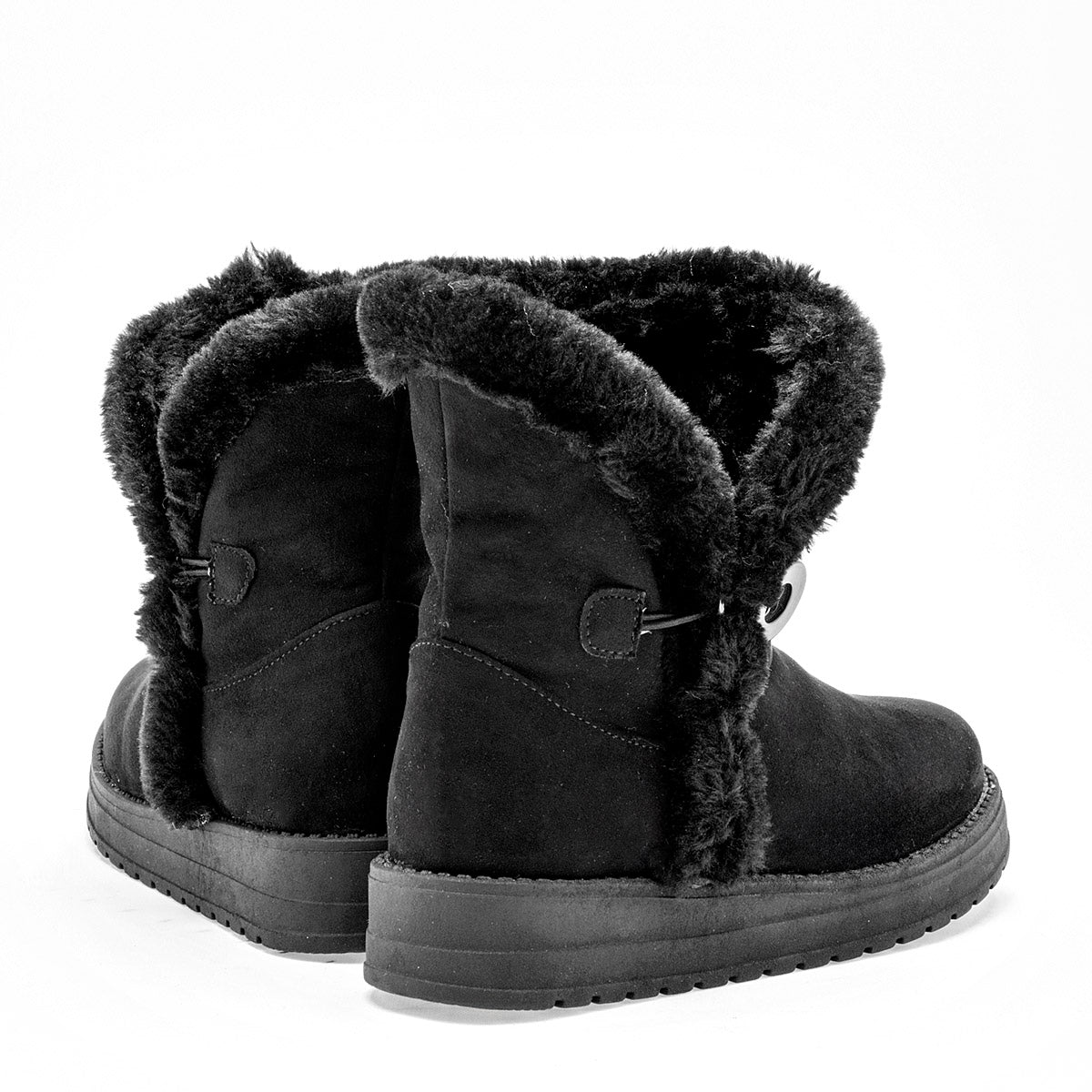 Bota Casual Rojo Cereza Mujer 7018 Negro Tubo 17 Cm