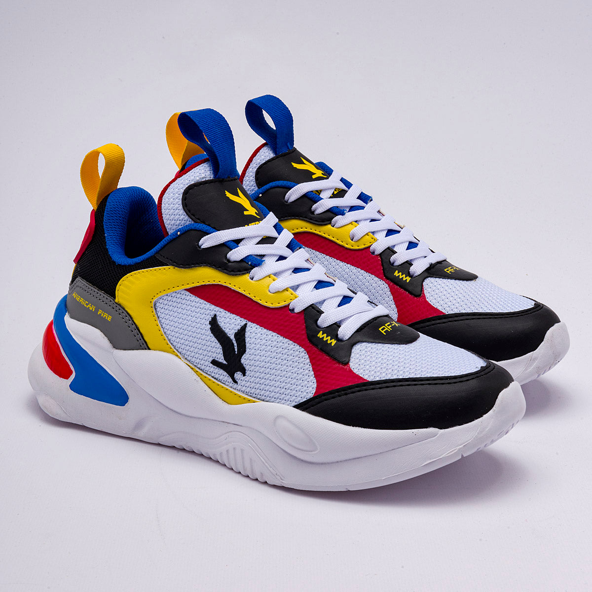 TENIS URBANO JUVENIL AMERICAN FIRE A69 BLANCO MULTICOLOR