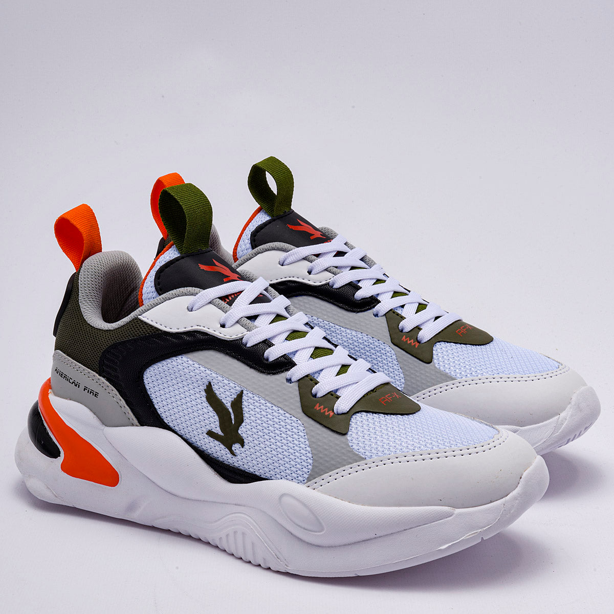TENIS URBANO JUVENIL AMERICAN FIRE A69 BLANCO NEGRO OLIVO