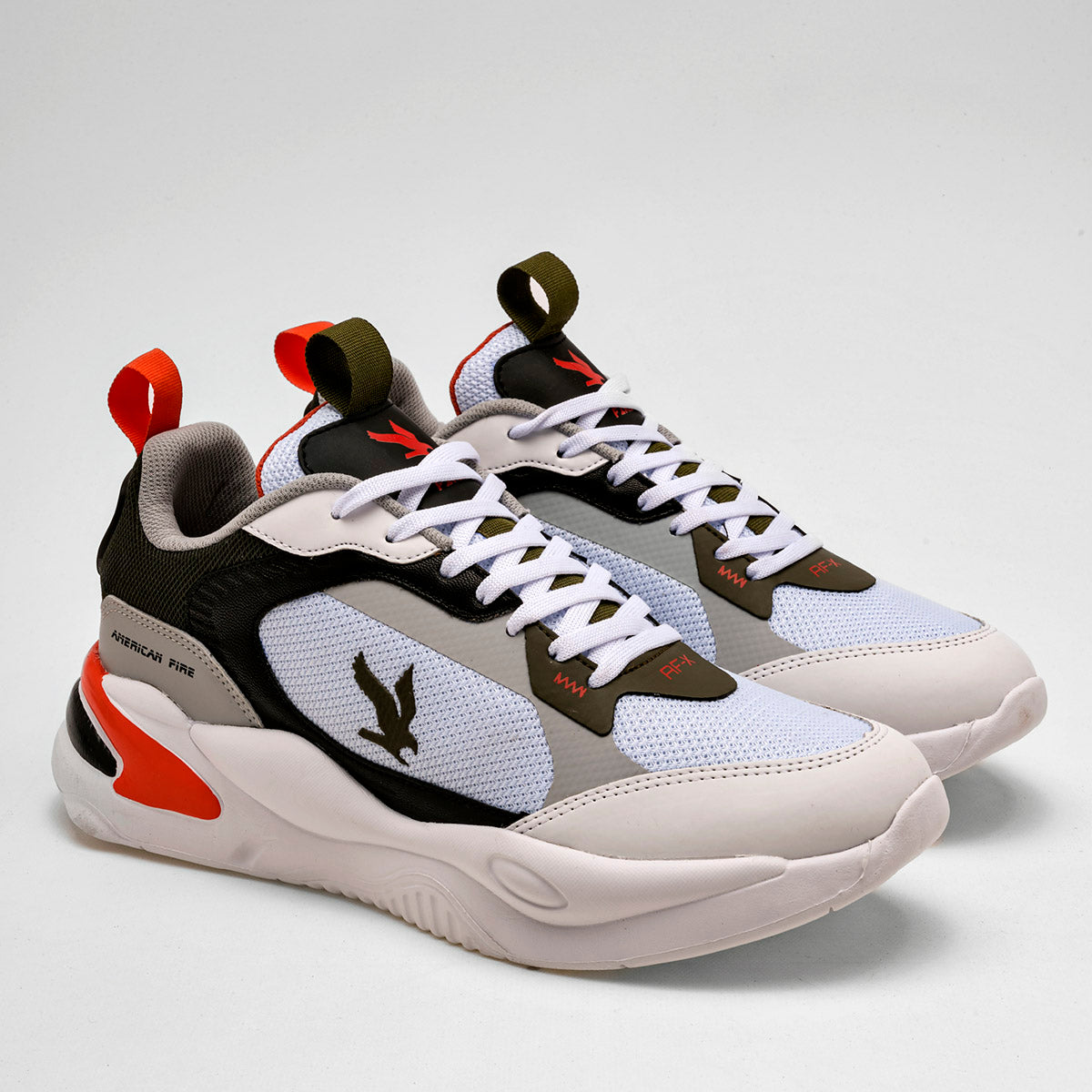 TENIS URBANO HOMBRE AMERICAN FIRE A69 BLANCO NEGRO OLIVO