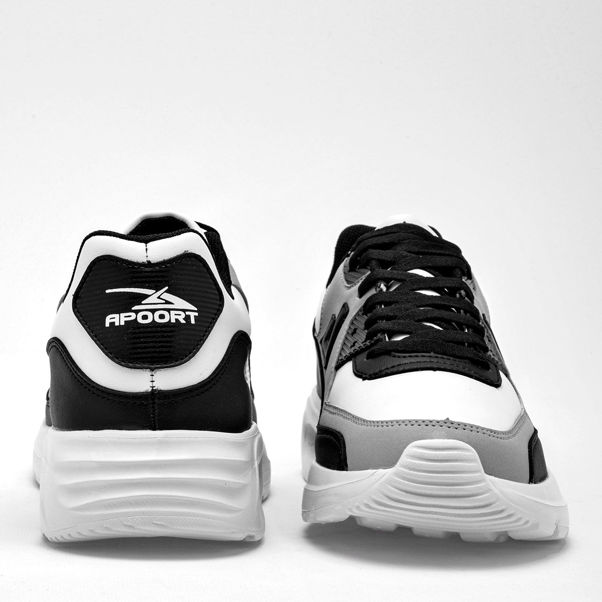 TENIS DEPORTIVO HOMBRE APOORT A5013 BLANCO NEGRO GRIS