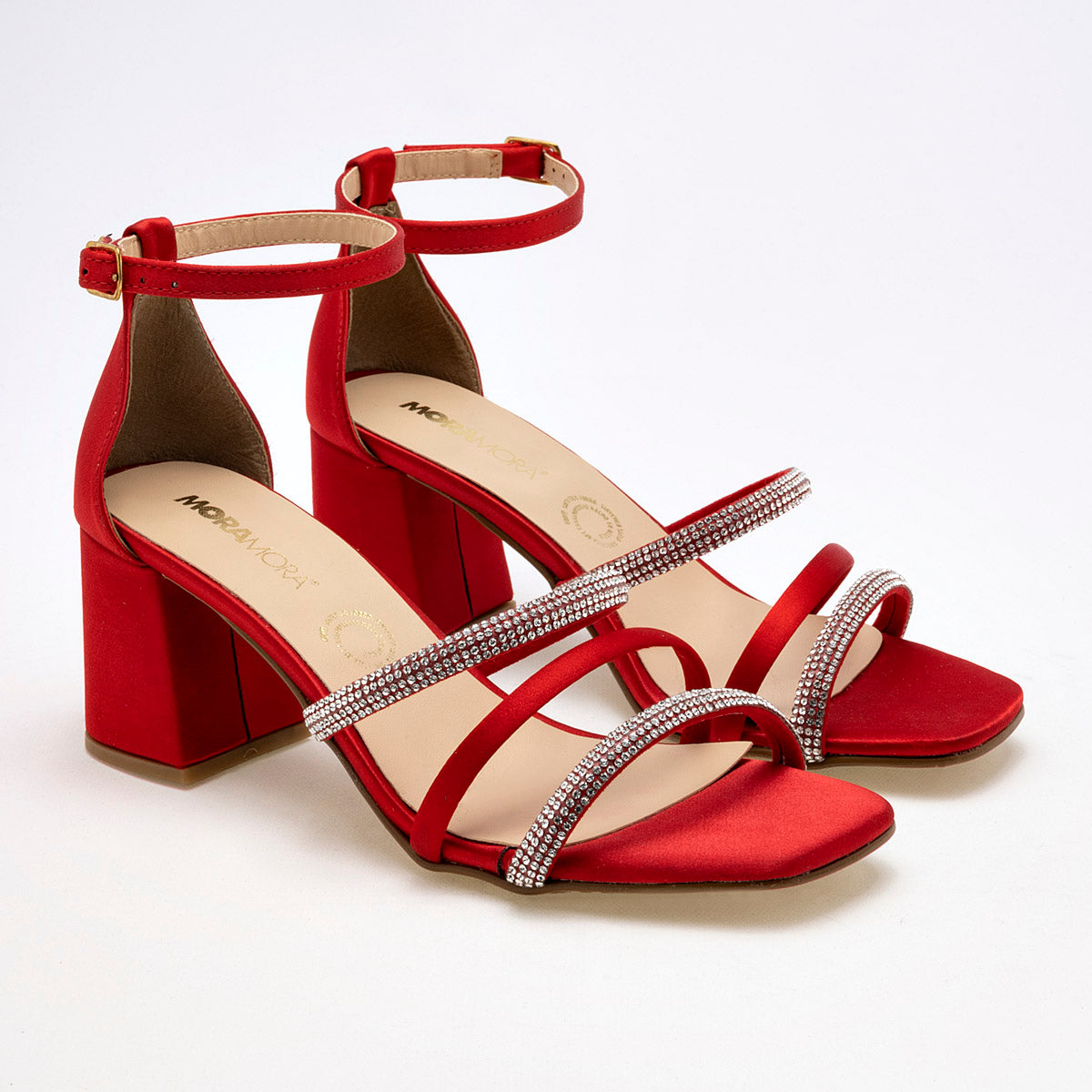 Zapatilla Con Pulsera Moramora 1454616 Mujer Color Rojo