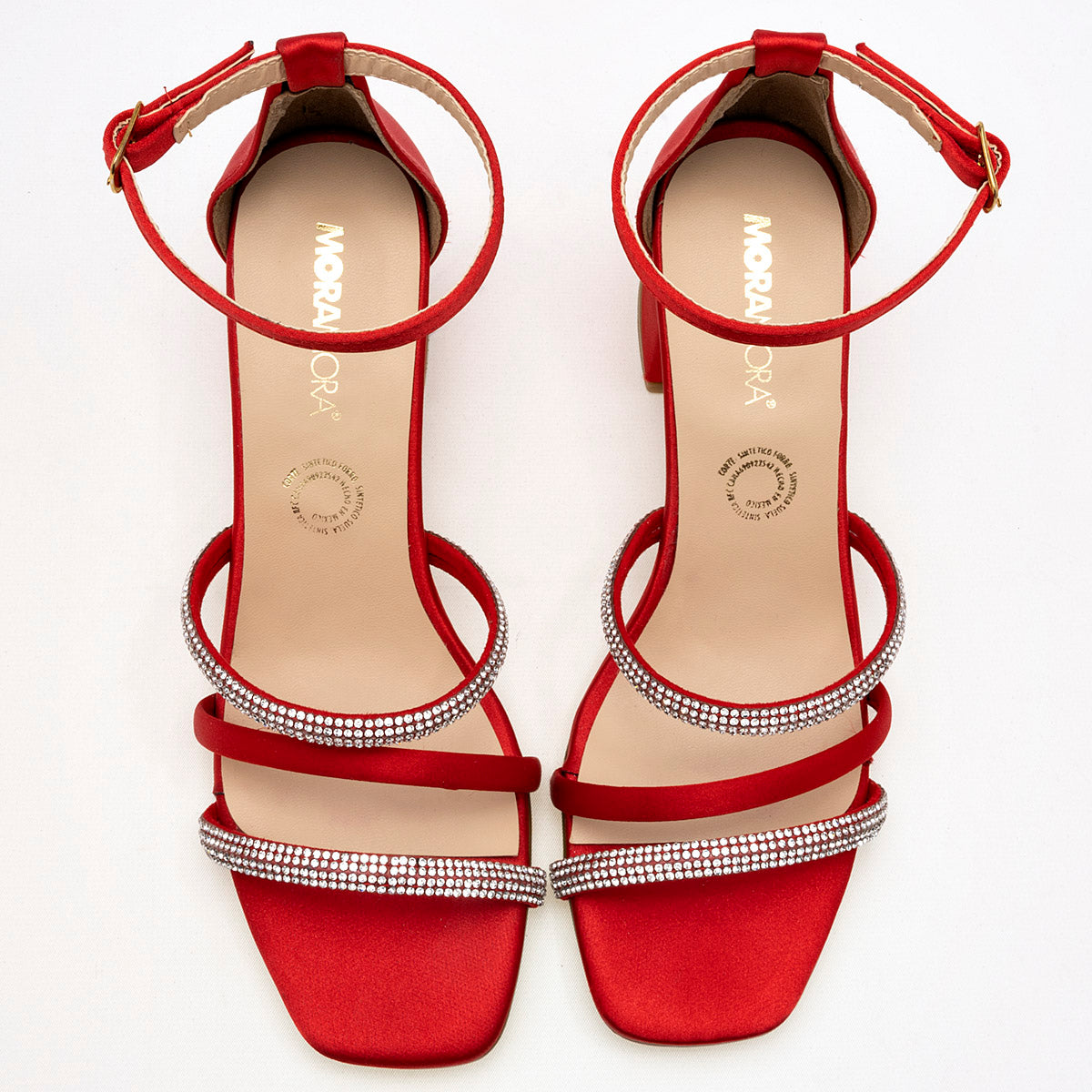 Zapatilla Con Pulsera Moramora 1454616 Mujer Color Rojo