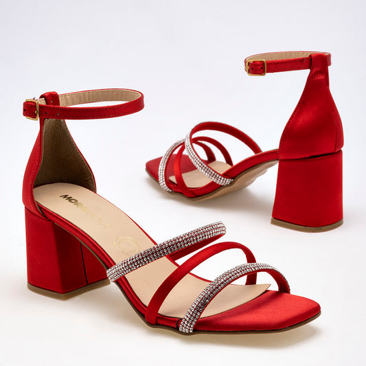 Zapatilla Con Pulsera Moramora 1454616 Mujer Color Rojo