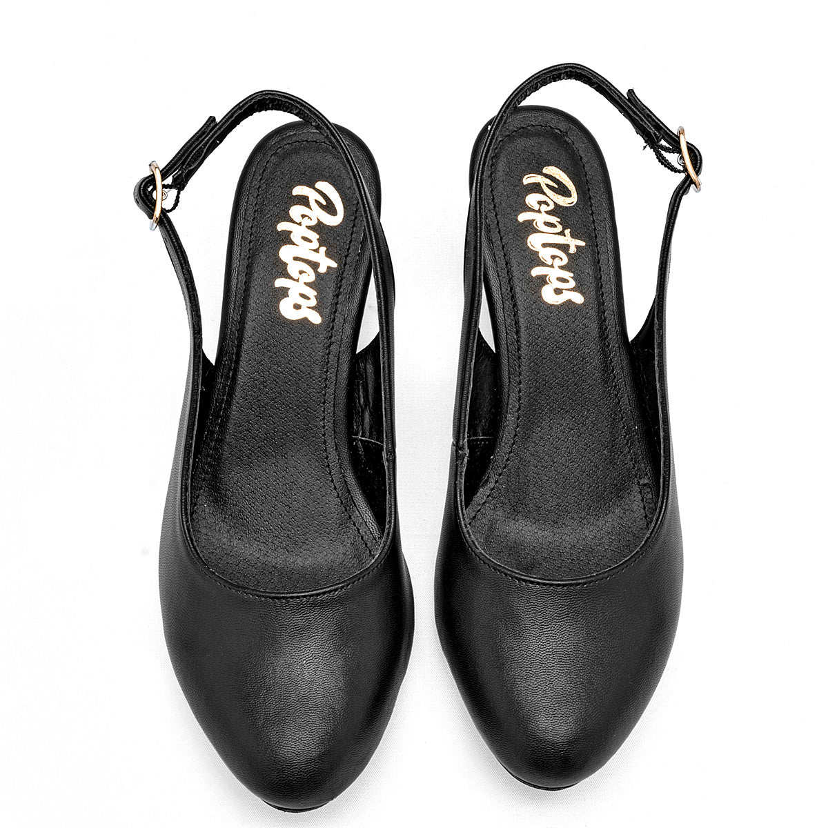 Zapatilla Tacon Cuadrado Poptops 2560 Mujer Color Negro
