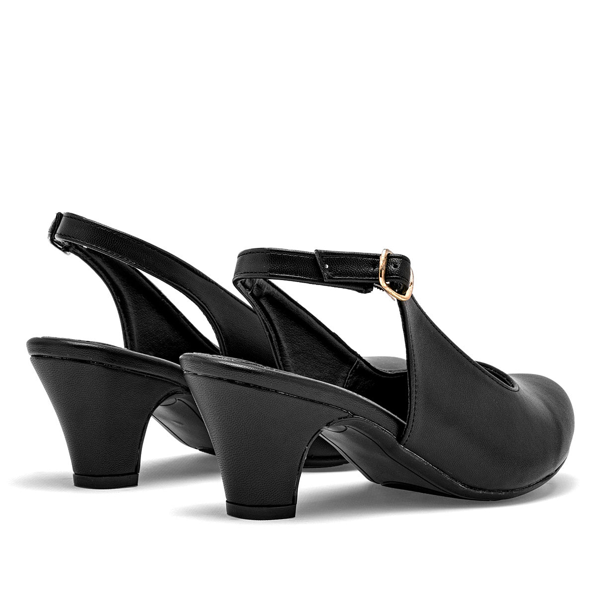 Zapatilla Tacon Cuadrado Poptops 2560 Mujer Color Negro