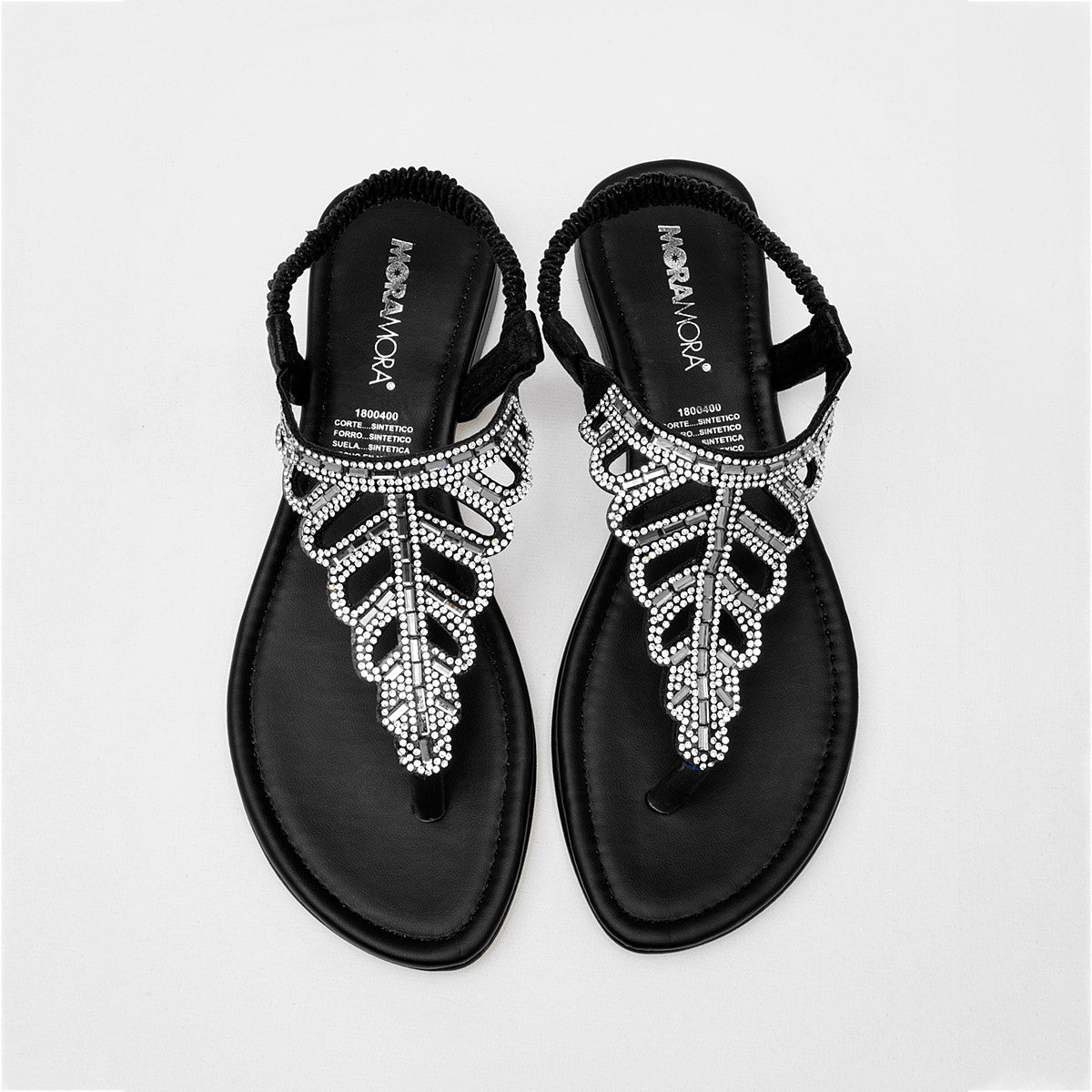 Sandalia Pata De Gallo Mora 1800400 Mujer Color Negro