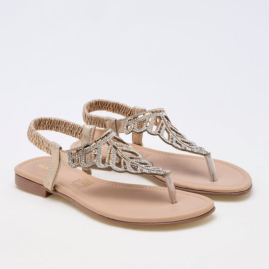 Sandalia Pata De Gallo Moramora 1800400 Mujer Color Oro