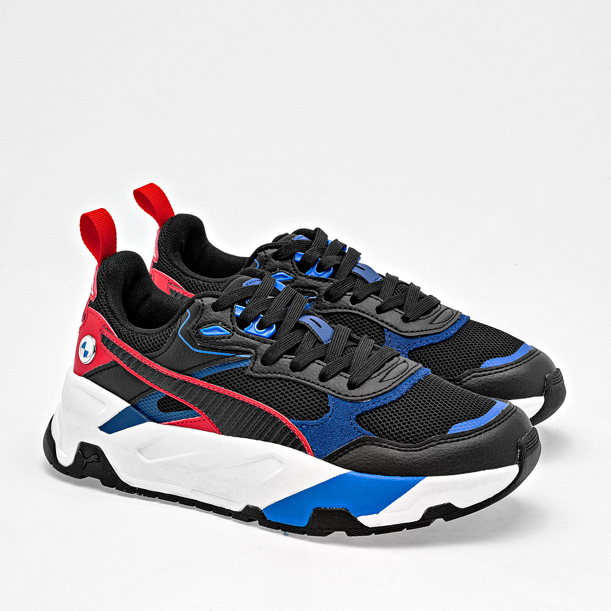TENIS DEPORTIVO JOVEN PUMA BMW MMS Trinity Jr NEGRO REY ROJO