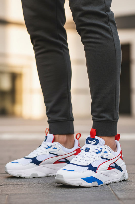 TENIS DEPORTIVO JOVEN PUMA BMW MMS Trinity Jr BLANCO REY ROJO