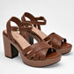 Sandalia Cruzada Dcristian 4028 Para Mujer Color Cafe