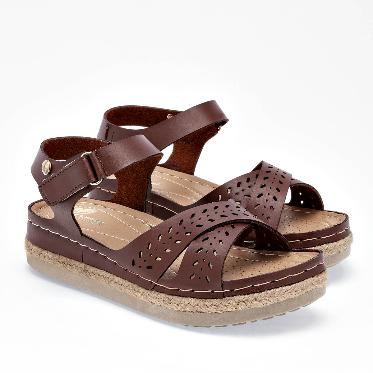 Sandalia Flexmas 708 Para Mujer Color Cafe