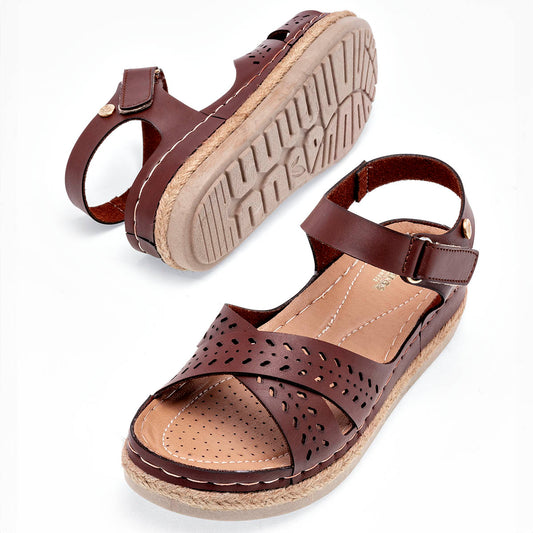 Sandalia Flexmas 708 Para Mujer Color Cafe