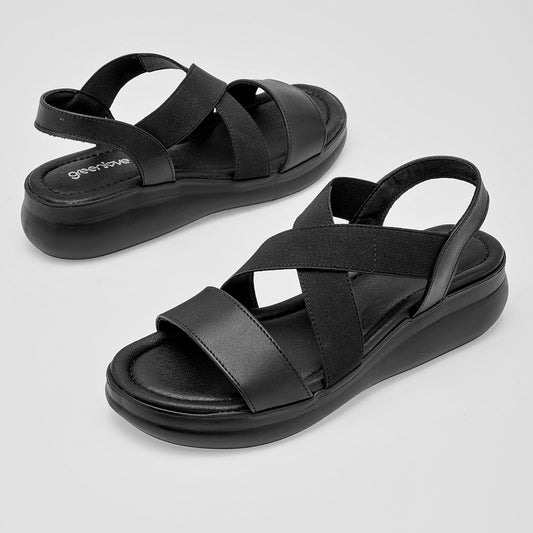 Sandalia Green Love 94062 Para Mujer Color Negro