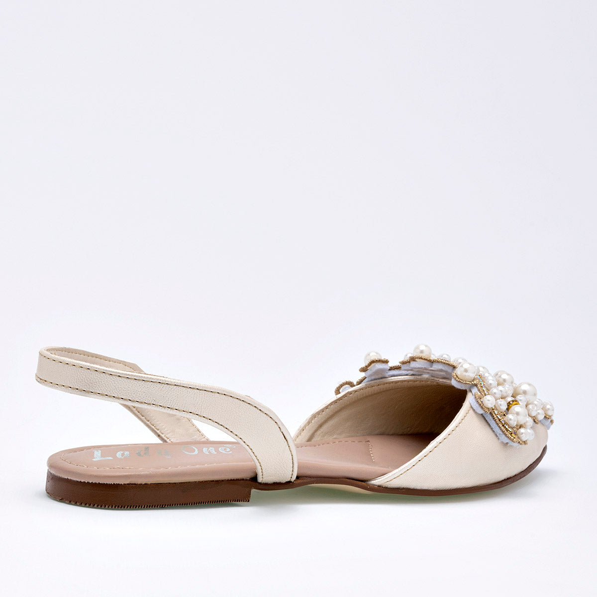 ZAPATO GRADUACION MUJER LADY ONE NW2609 BEIGE NACARADO ORO