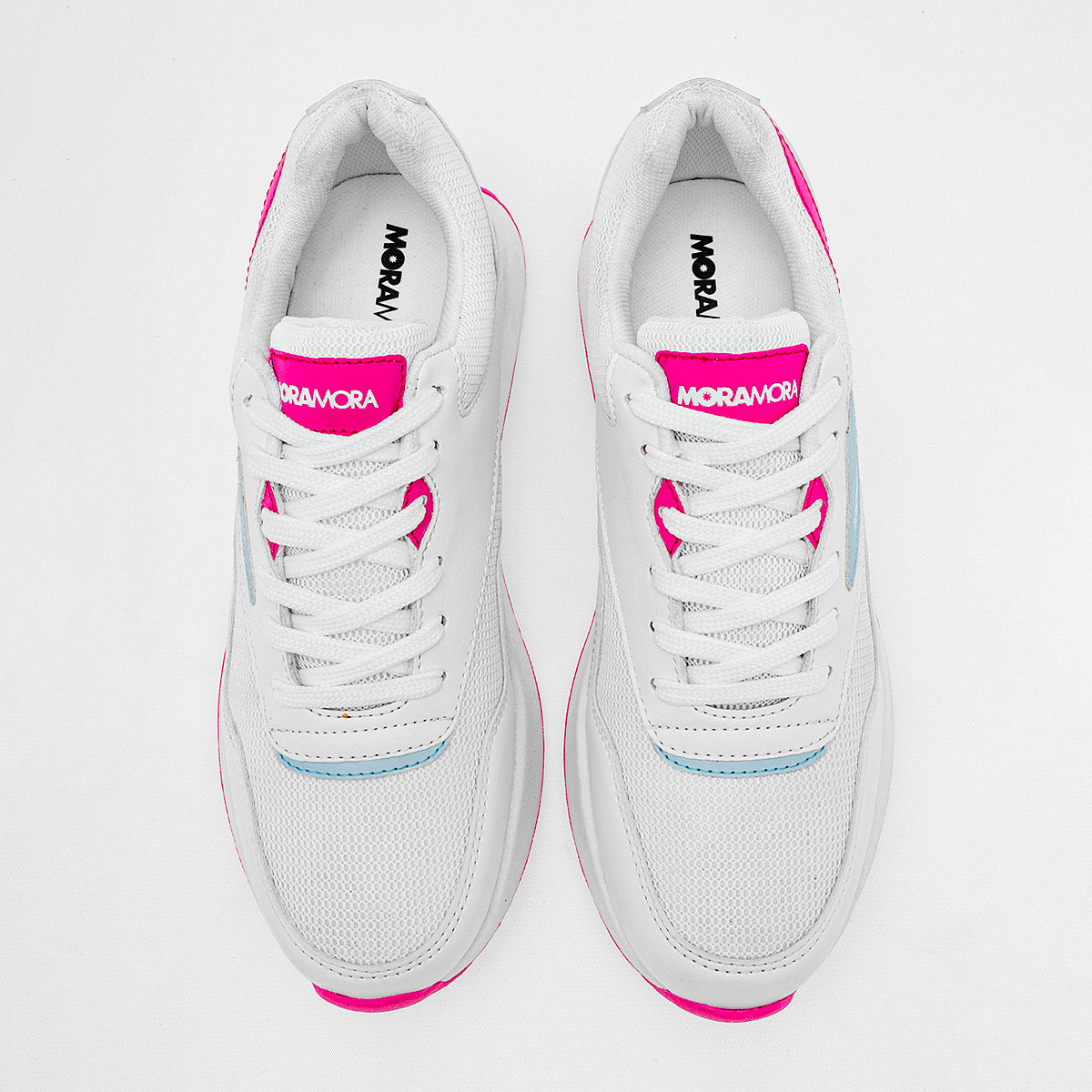 TENIS URBANO MUJER MORAMORA LULA BLANCO FIUSHA AZUL