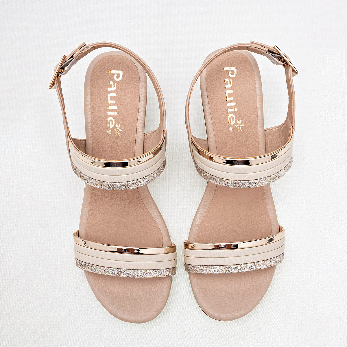 SANDALIA MUJER PAULIE 2073 BEIGE ORO