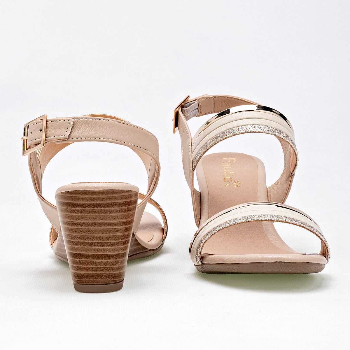 SANDALIA MUJER PAULIE 2073 BEIGE ORO