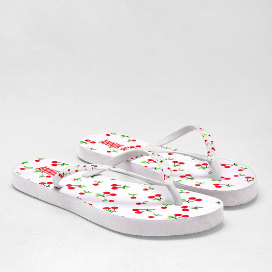 Sandalia De Playa Cerezas Annik Para Mujer Color Blanco