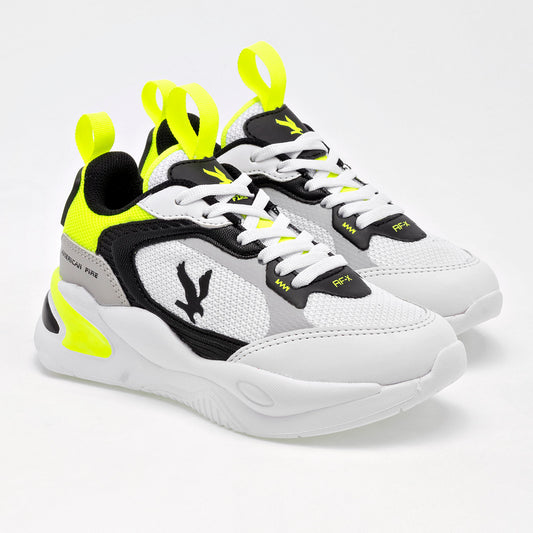 TENIS NIÑO URBANO AMERICAN FIRE A69 BLANCO NEGRO AMARILLO