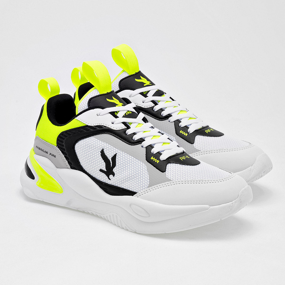 TENIS URBANO HOMBRE AMERICAN FIRE A69 BLANCO NEGRO AMARILLO
