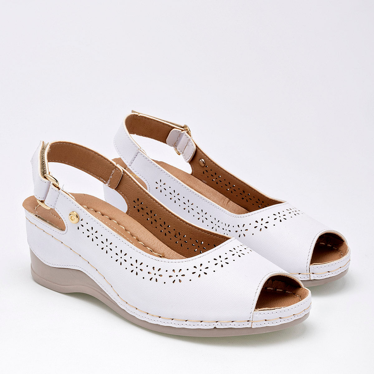 Sandalia Mora Confort 1361317 Para Mujer Color Blanco
