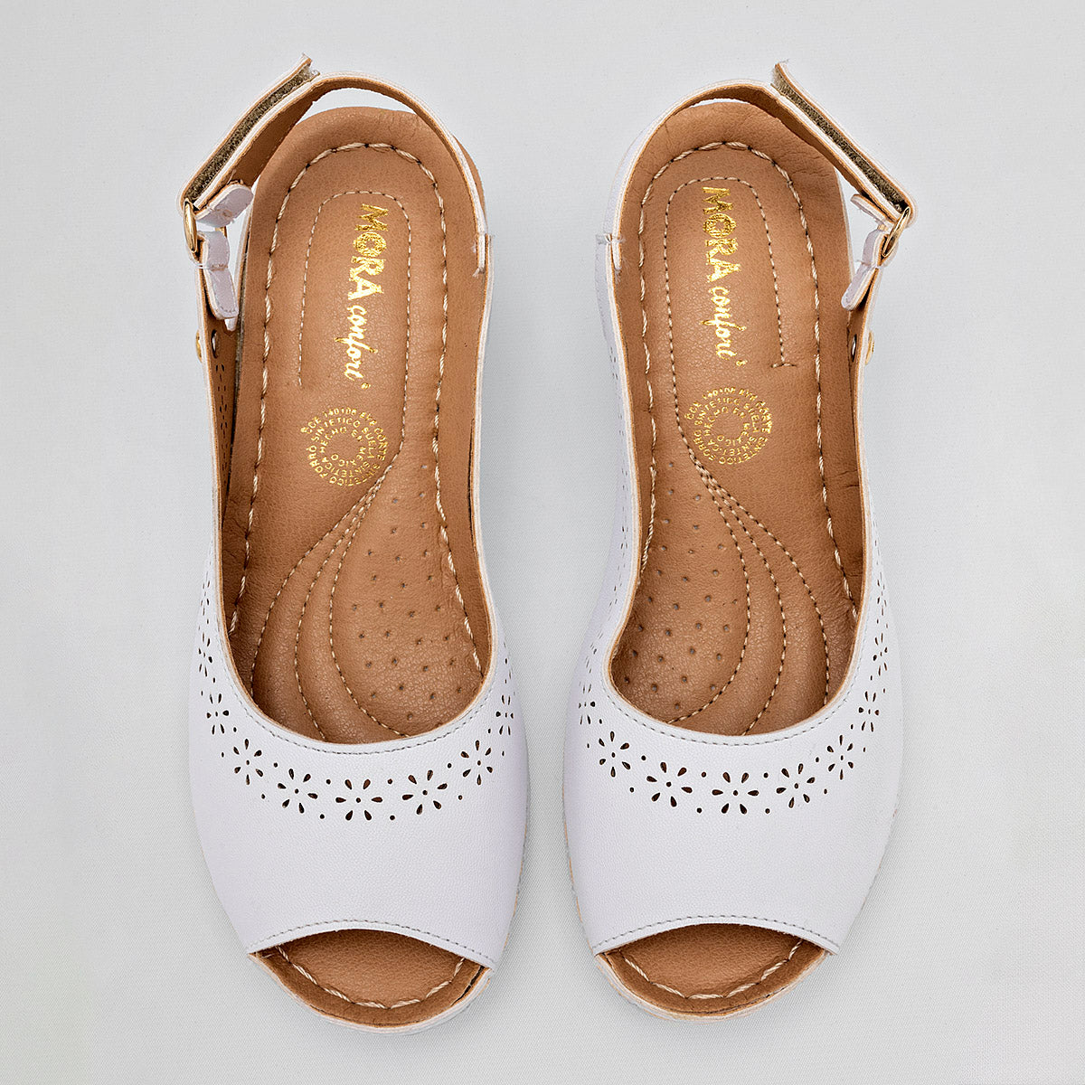 Sandalia Mora Confort 1361317 Para Mujer Color Blanco
