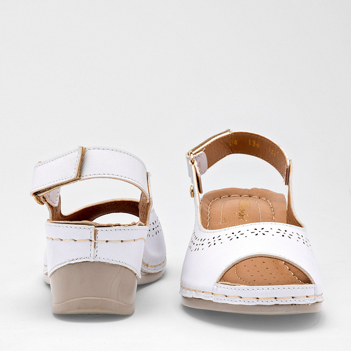 Sandalia Mora Confort 1361317 Para Mujer Color Blanco