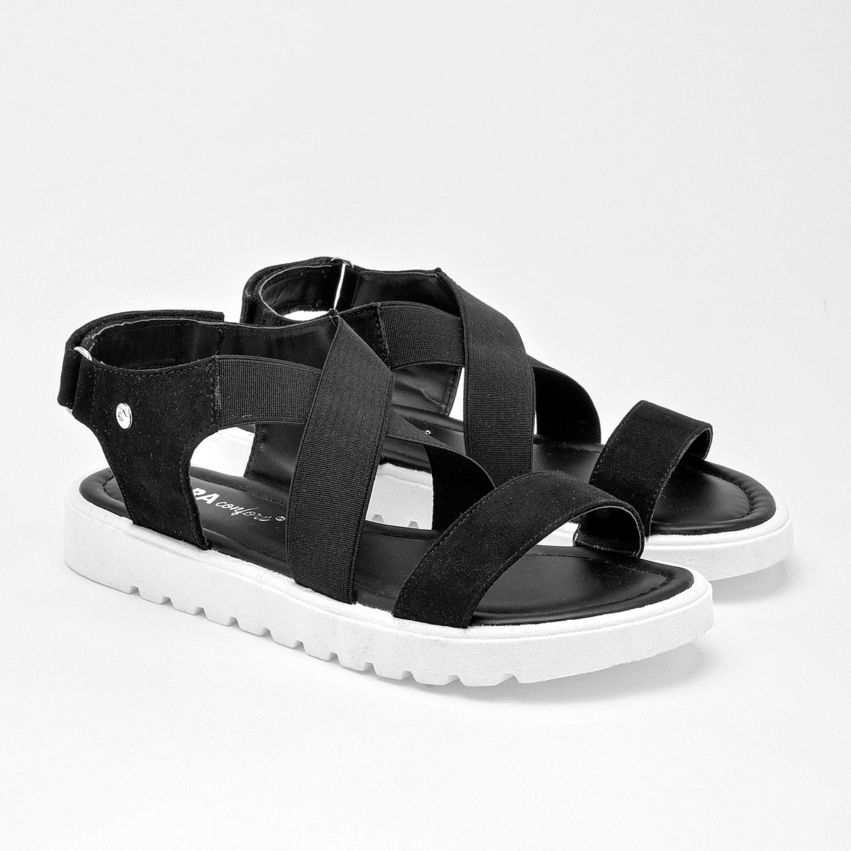 Sandalia Mora Confort 135098 Para Mujer Color Negro