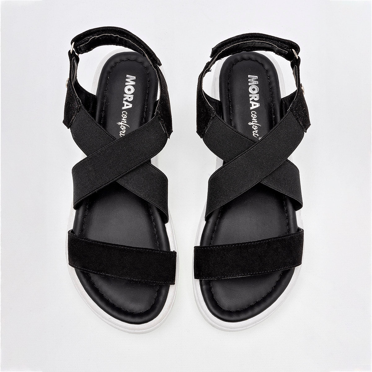 Sandalia Mora Confort 135098 Para Mujer Color Negro