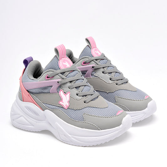 TENIS NIÑA URBANO AMERICAN FIRE A77 GRIS ROSA LILA