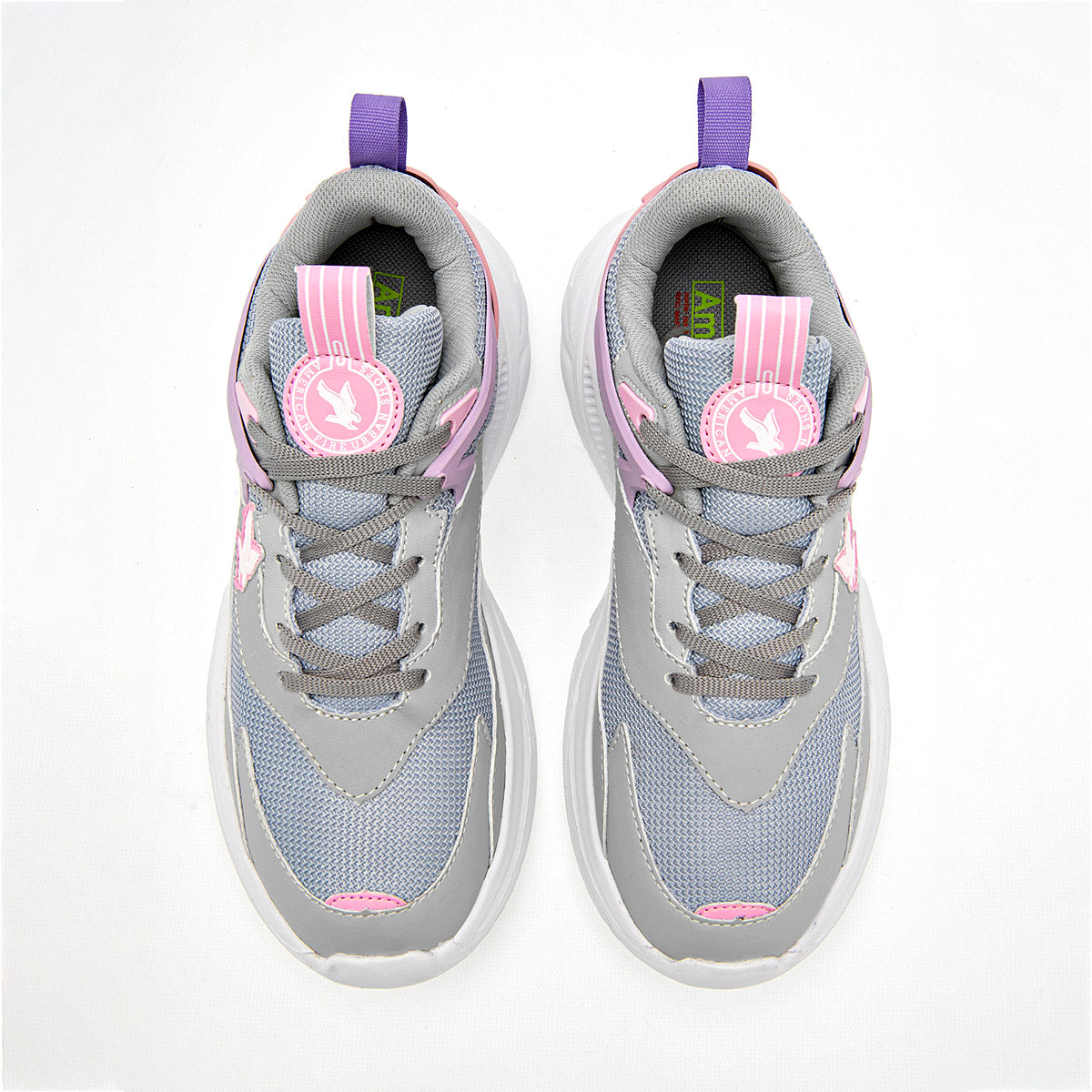 TENIS URBANO MUJER AMERICAN FIRE A77 GRIS ROSA LILA