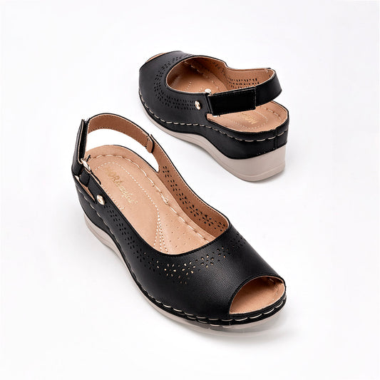 Sandalia Mora Confort 1361317 Para Mujer Color Negro