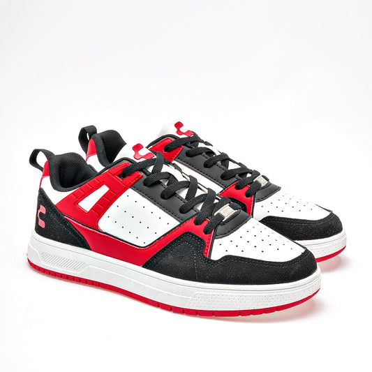 TENIS URBANO JUVENIL CHARLY 1087160002 BLANCO NEGRO ROJO