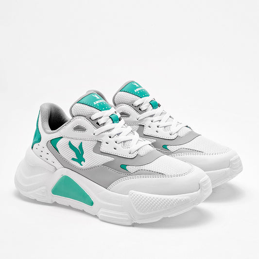 TENIS URBANO MUJER AMERICAN FIRE A79 BLANCO PLATA VERDE
