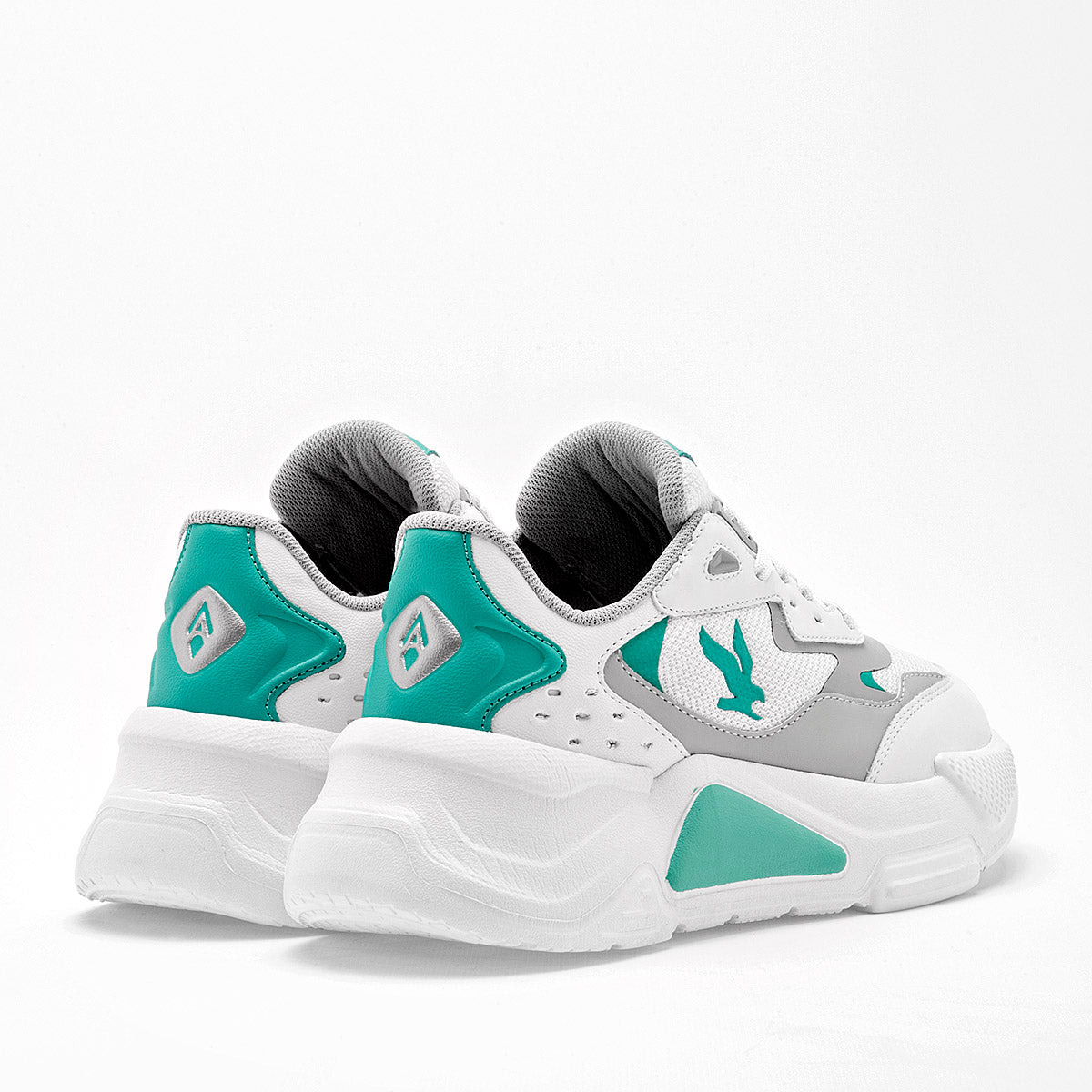 TENIS URBANO MUJER AMERICAN FIRE A79 BLANCO PLATA VERDE