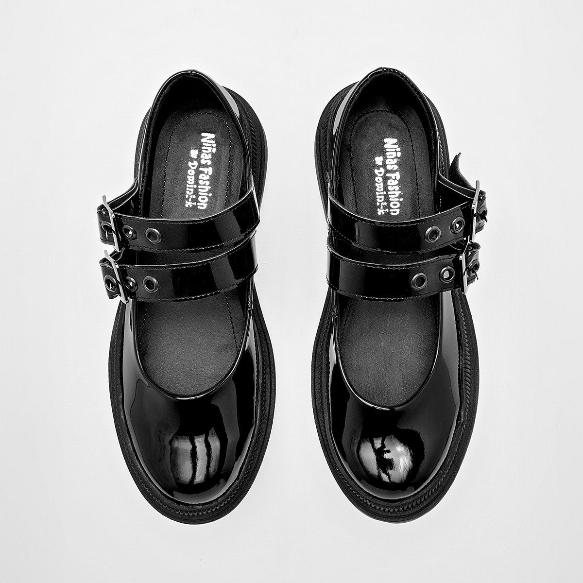 ZAPATO CASUAL MUJER NIÑAS FASHION 1516 NEGRO CHAROL