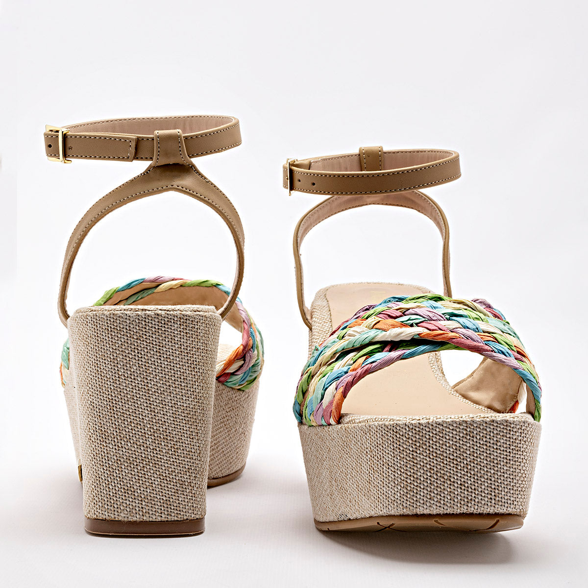 Zapatilla Abierta Tacon 8cm Moramora Mujer Xce Multicolor