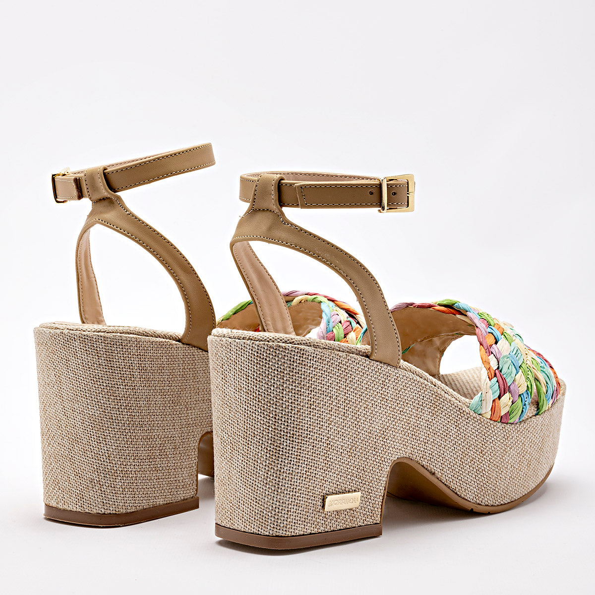 Zapatilla Abierta Tacon 8cm Moramora Mujer Xce Multicolor