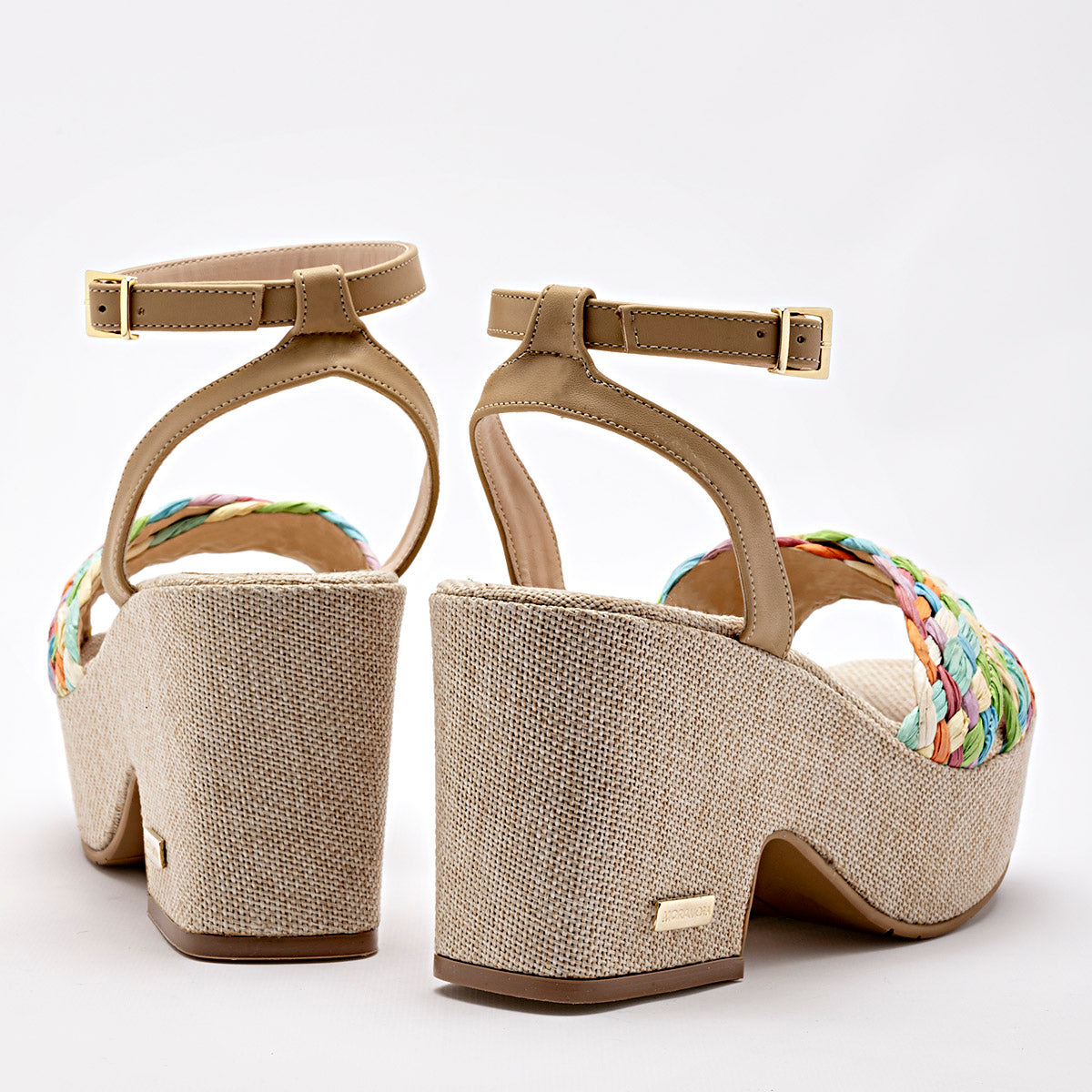 Zapatilla Abierta Tacon 8cm Moramora Mujer Xce Multicolor