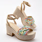 Zapatilla Abierta Tacon 8cm Moramora Mujer Xce Multicolor