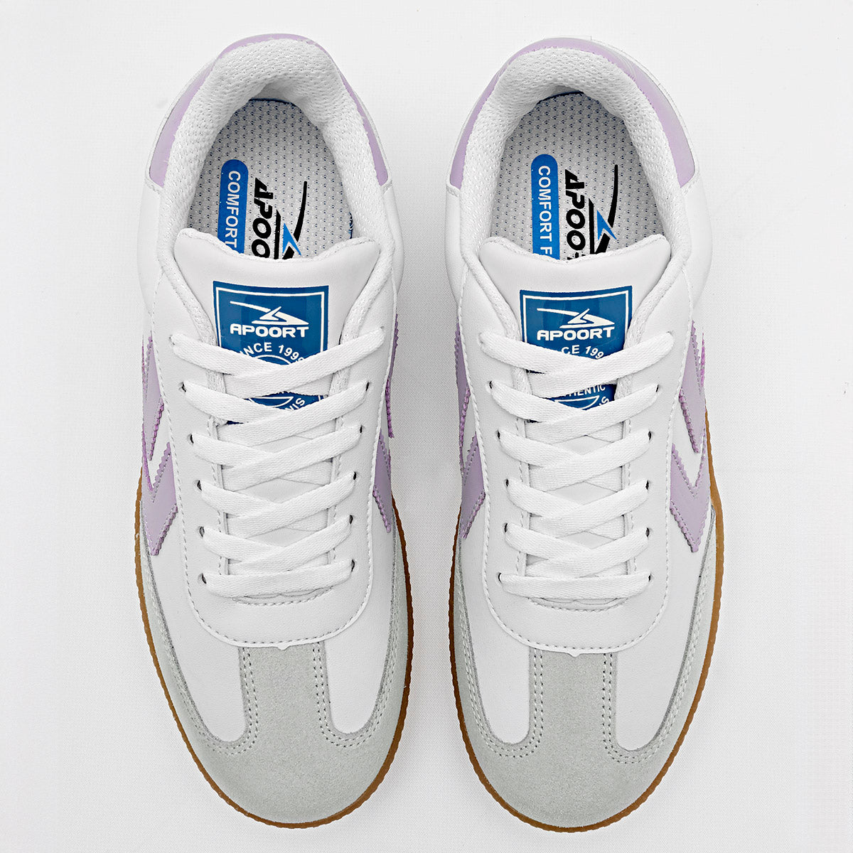 TENIS URBANO MUJER APOORT A011 BLANCO LILA GRIS