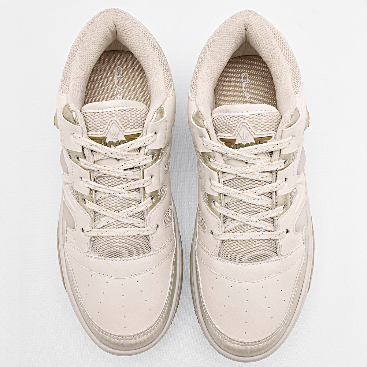 TENIS URBANO MUJER CLASBEN OLIMPIA BEIGE ORO
