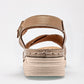 Sandalia En Piel Flexmas Para Mujer 1009 Color Oro