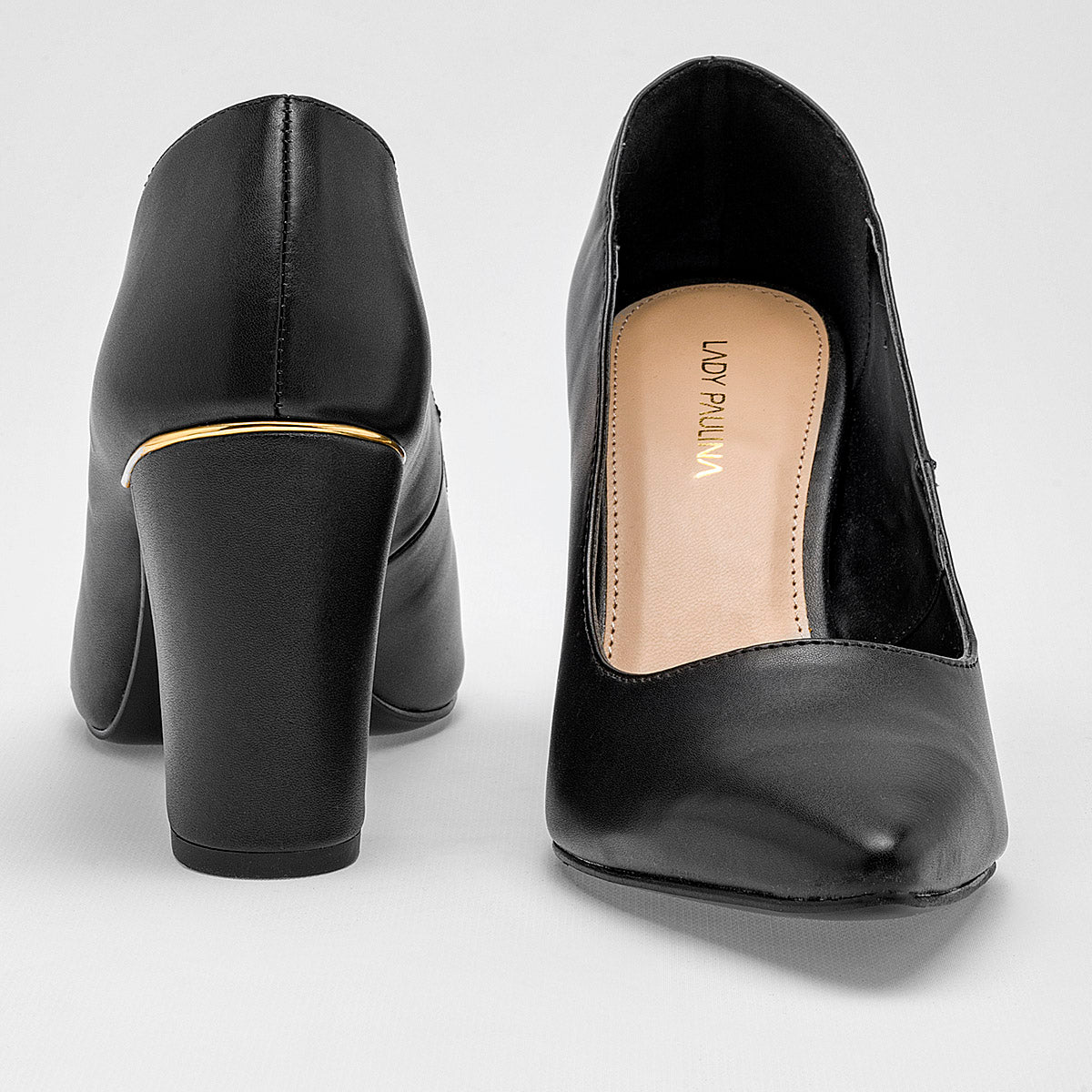Zapatilla Tacon 8 Cm Lady Paulina Mujer 35701 Color Negro