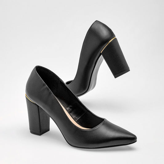 Zapatilla Tacon 8 Cm Lady Paulina Mujer 35701 Color Negro