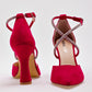 Zapatilla Abierta Moramora Para Mujer Ce Color Rojo Plata